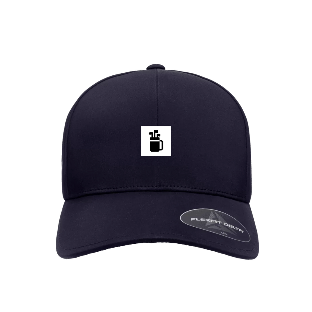 Delta fitted Flexfit hat w/ clubs and mugs logo